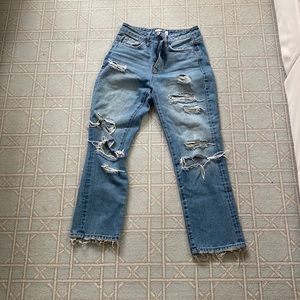 Blue ripped cute jeans